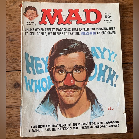 Vintage Mad Magazine No.187 December 1976 “The Fonz” - Picture 1 of 3